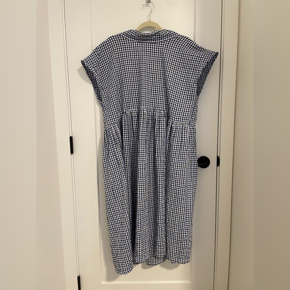 ET TIGRE Jayme Sleeveless Dress in gingham blue white and black - Picture 3 of 14